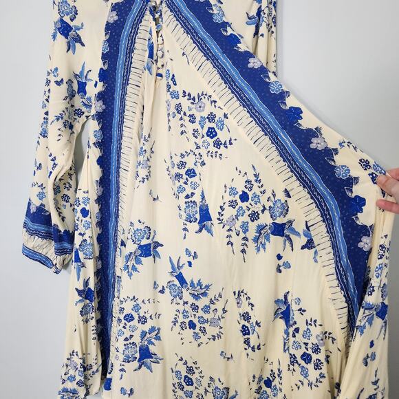 Natalie Martin Fiore Short Dress in Posey Print Bluebell Floral, Small - Picture 6 of 13